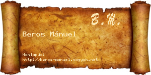 Beros Mánuel névjegykártya